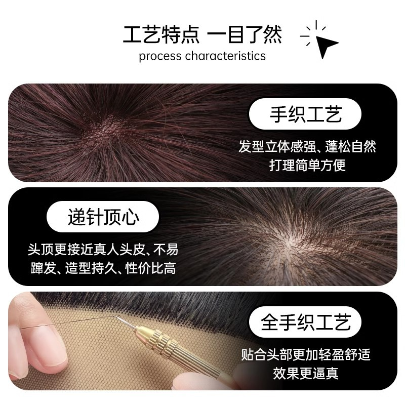 【40岁以上请进】假发女烫卷发全真人发民国风中短发假发头套新中式