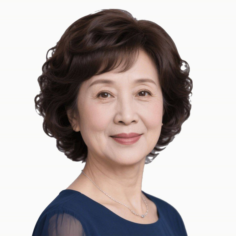 假发女短发真发全真人发妈妈款全头套中老年短卷发自然轻薄假发套