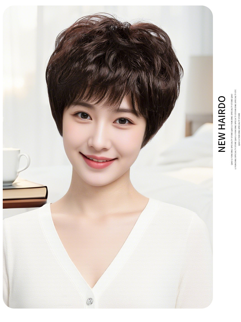 【送给妈妈的礼物】假发女全头套真人发丝短发真发无痕隐形中老年女妈妈款高端全真发