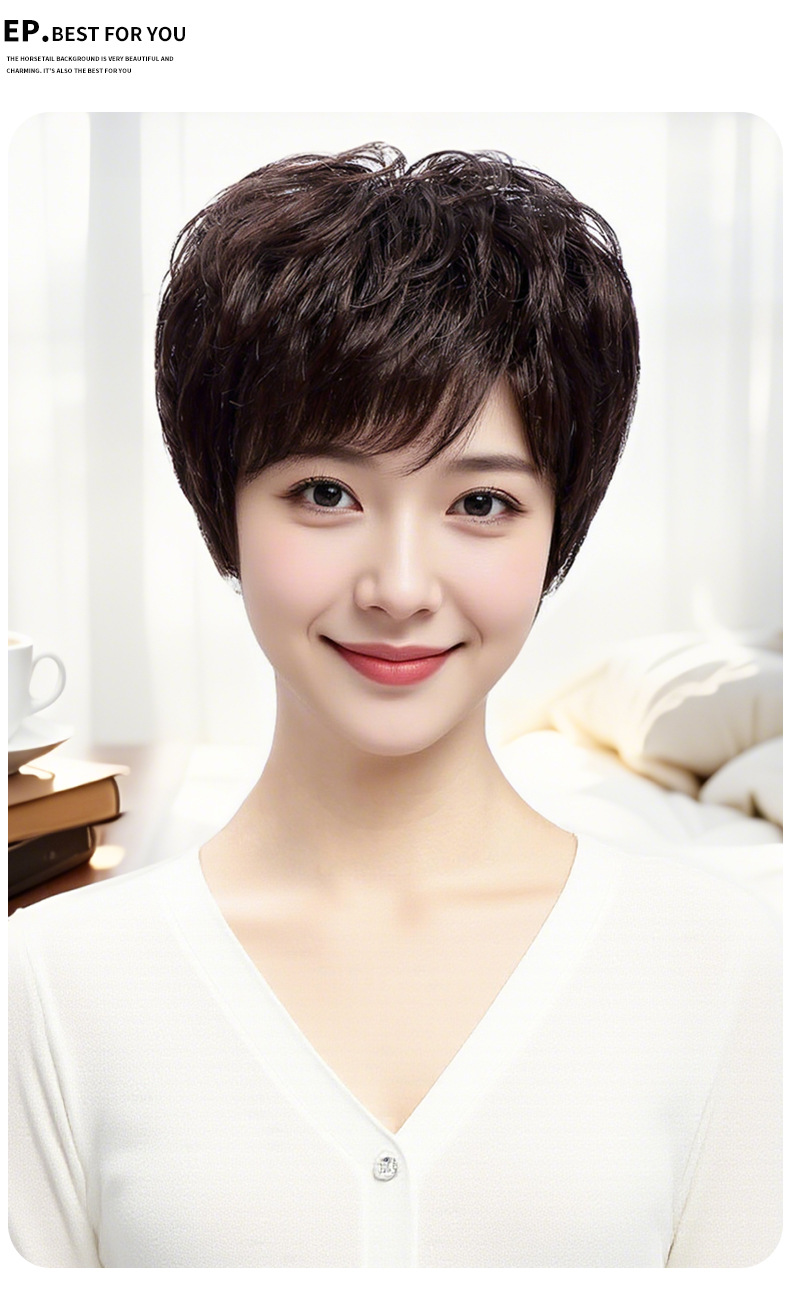 【送给妈妈的礼物】假发女全头套真人发丝短发真发无痕隐形中老年女妈妈款高端全真发