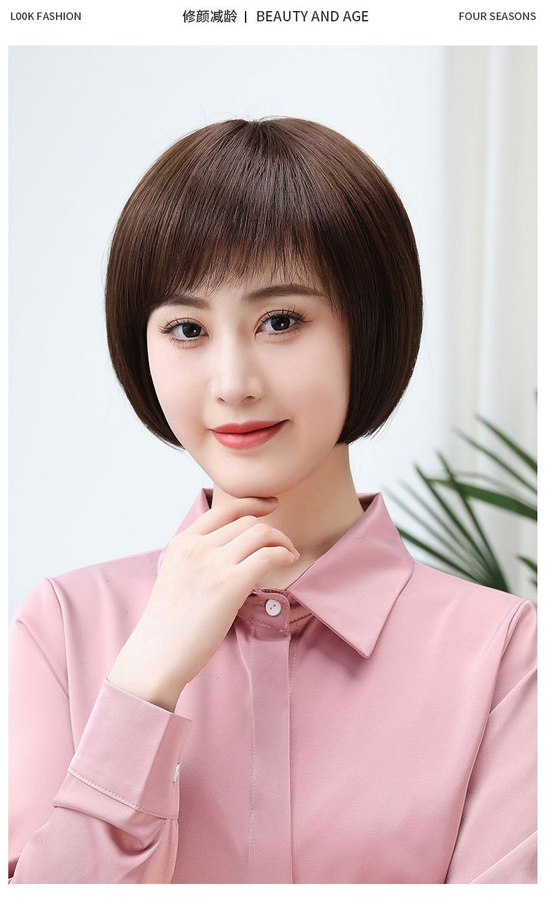 假发女短发直发中老年真发波波头送妈妈自然真人发丝批发遮盖白发