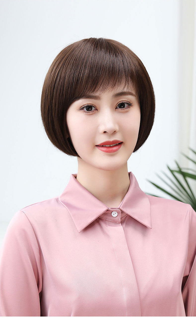 假发女短发直发中老年真发波波头送妈妈自然真人发丝批发遮盖白发