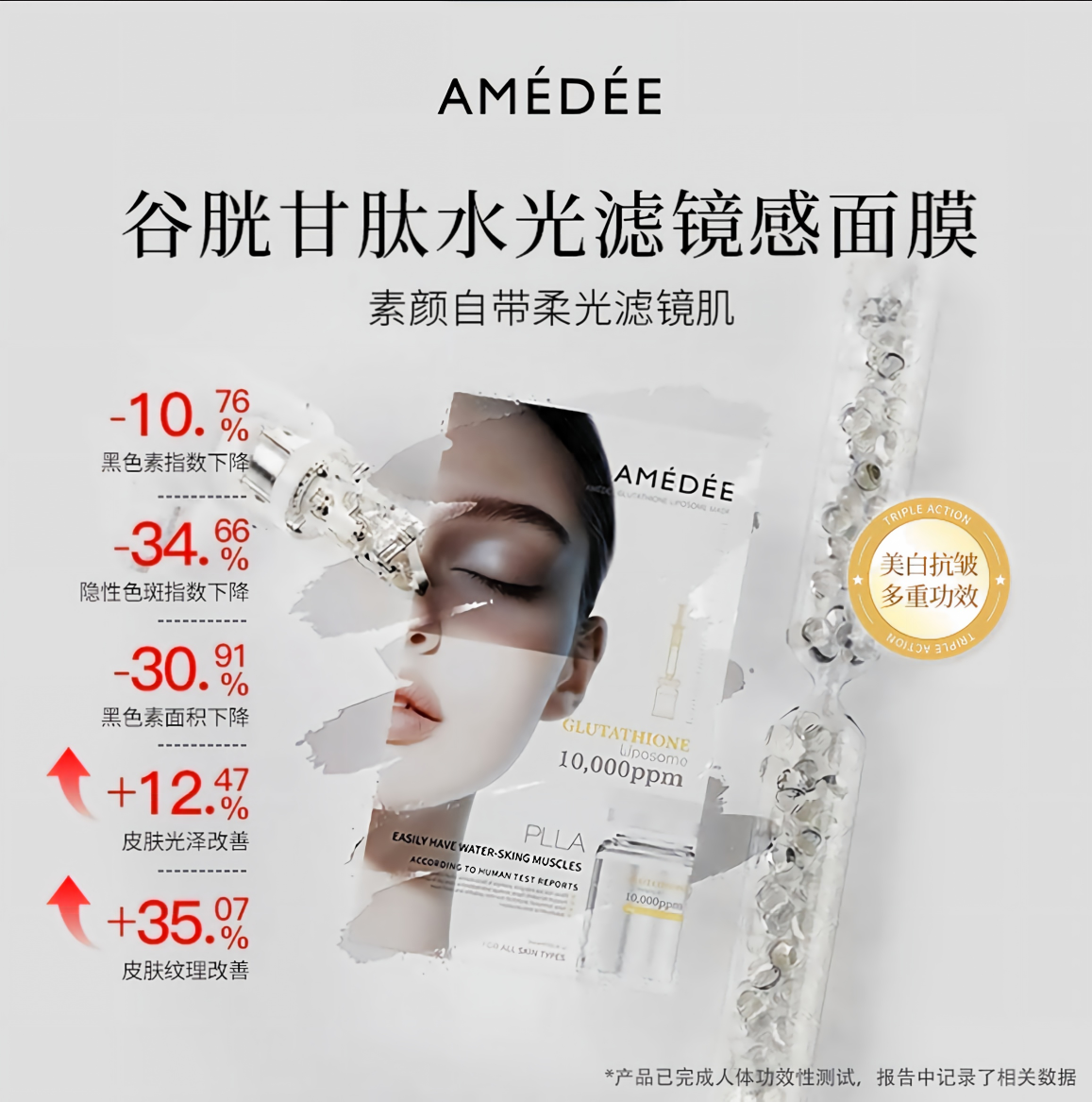 AMEDEE 白玉童顏濾鏡面膜 美白提亮 改善皺紋  30ml*5片/盒*1