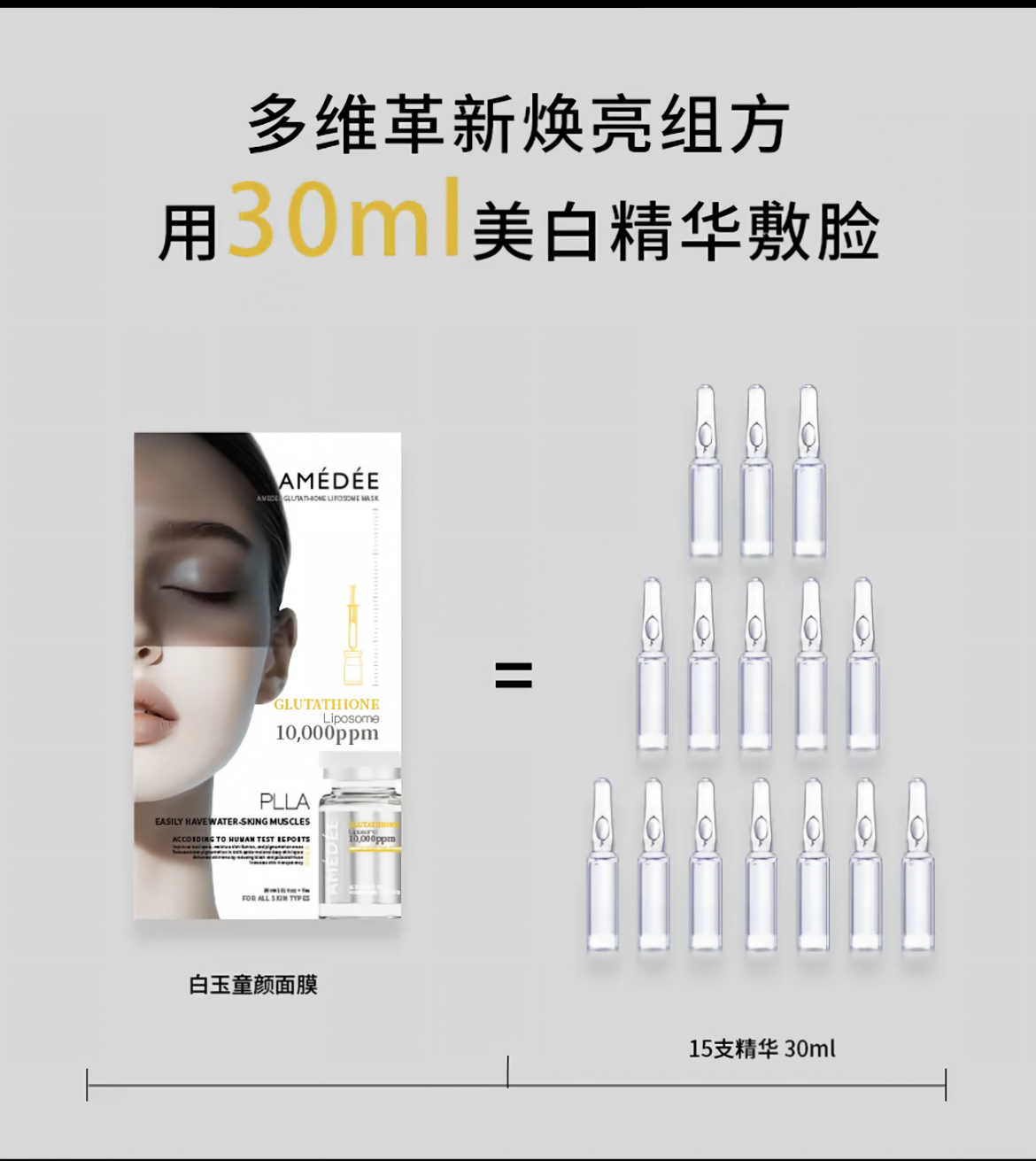 AMEDEE 白玉童顏濾鏡面膜 美白提亮 改善皺紋  30ml*5片/盒*1