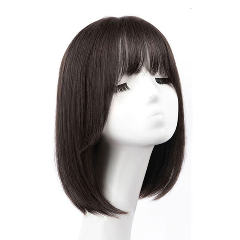 假发套短发女全头套真发全真人发丝自然减龄波波头女士全真发假发