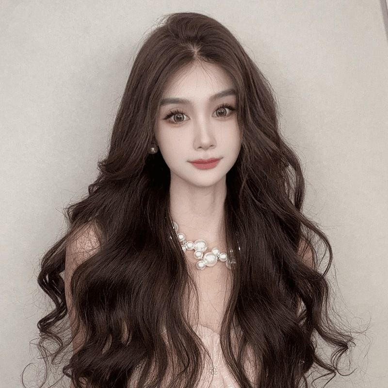 假发女长发递针长卷发高档蕾丝成品全真人发仿真头皮超轻薄全头套