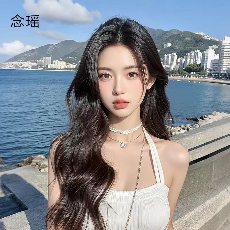 假发女长发递针长卷发高档蕾丝成品全真人发仿真头皮超轻薄全头套