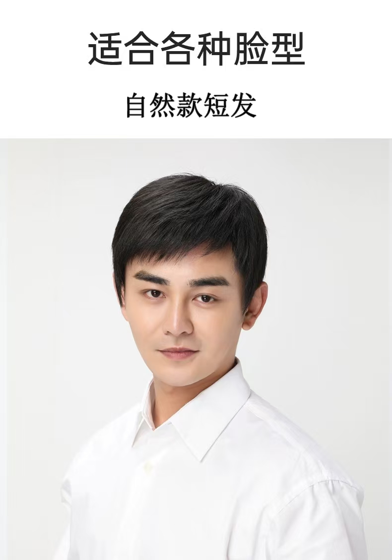 【送给爸爸的礼物】 假发男中老年假发全头套式短发男士帅气真人发自然透气假发套