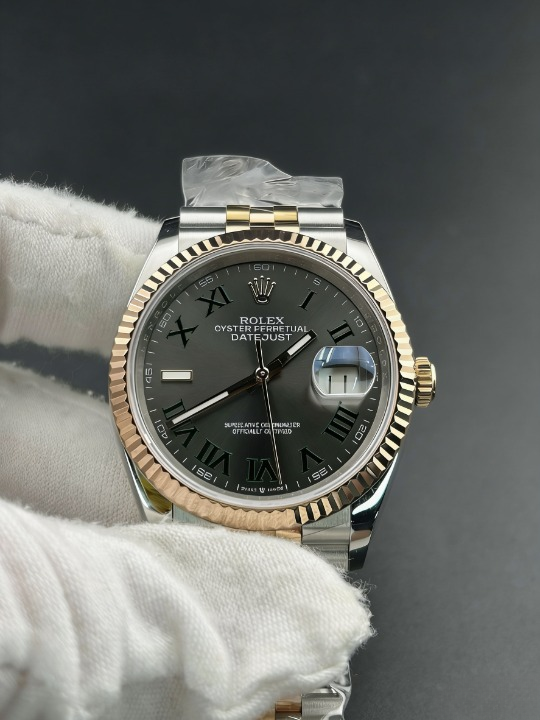 CLEANクリーン工場 ROLEXロレックスデイトジ ャスト126231 36mmコンビローズゴールド スレ ートローマ ウィンブルドンダイヤル ジュビリー プレスレット 1:1精度