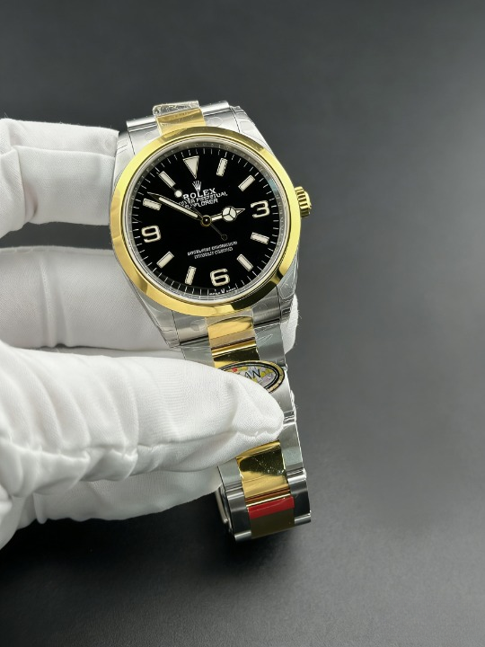 CLEANクリーン工場 ROLEXロレックス エクス プローラー1 124273コンビイエローゴールド 36mm ブラック オイスタースチール 1:1精度