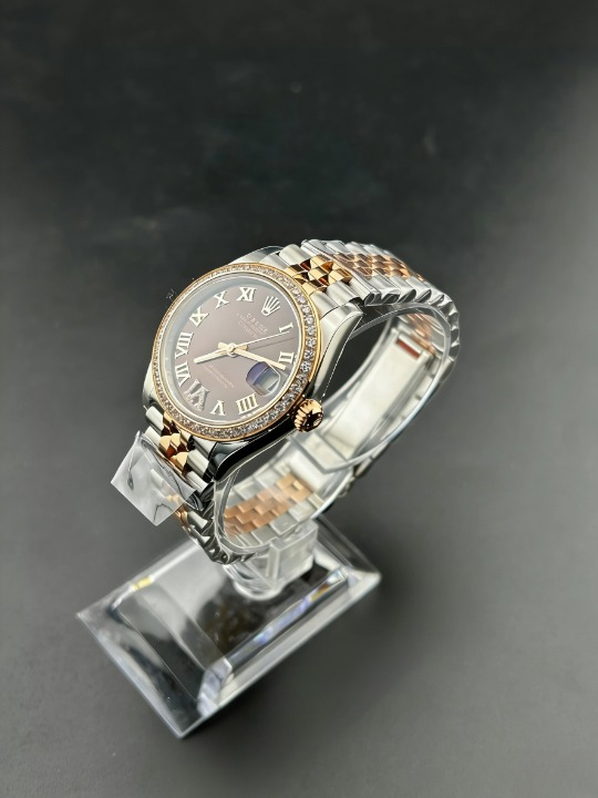 CLEANクリーン工場 ROLEXロレックスレディデ イトジャスト  コンビローズゴールド278271 31m mローマン目盛り チョコレートプラウン文字盤 ダイヤモンドベゼル ジュビリープレスレット 1:1 精度