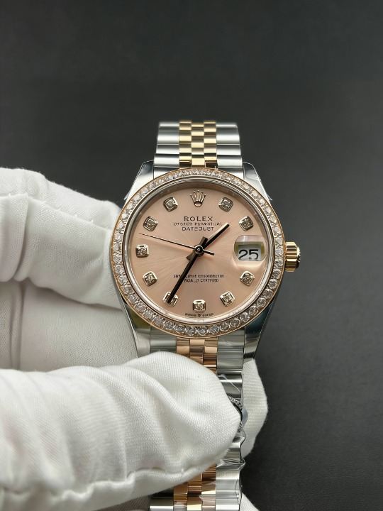 CLEANクリーン工場 ROLEXロレックスレディデ イトジャスト コンビローズゴールド278381RBR 31mmダイヤモンド目盛り ローズゴールド文字盤 ダイヤモンドベゼル ジュビリープレスレット  1:1 精度