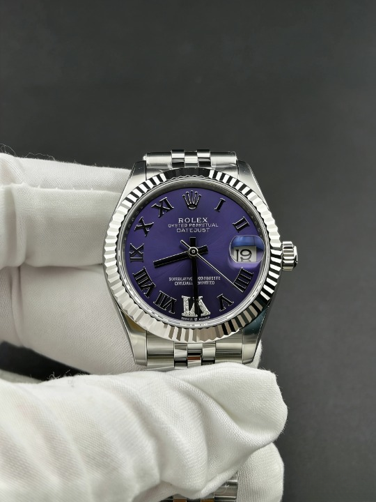 CLEANクリーン工場 ROLEXロレックス レディ デ イトジャスト278274 31mmパープル文字盤 フル ーテッドベゼル ジュビリープレスレット 1:1精度