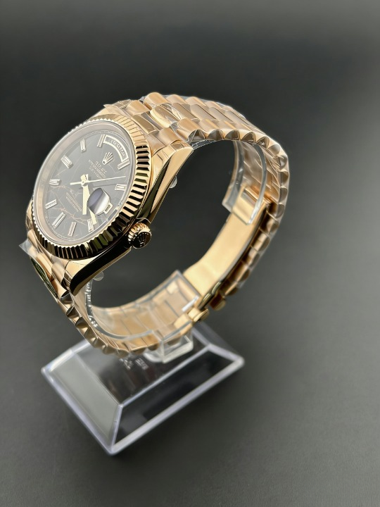 CLEANクリーン工場 ROLEXロレックスデイディ1 ト  エバーローズゴールド228235  40mmダイヤ目 盛り  ヘマタイト文字盤 フルーテッドベゼル プレ  ジデントプレスレット  1:1精度