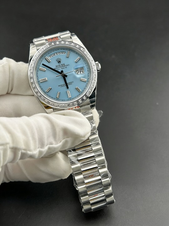 CLEANクリーン工場 ROLEXロレックスデイデイ ト 228396tbr 40mmダイヤ目盛り アイスブル 一文字盤 ダイヤモンドベゼル プレジデントプレス レット 1:1精度