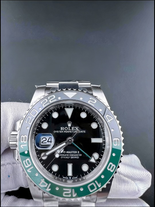 CLEANクリーン工場 ROLEXロレックスGMTマス 40mm 126720VTNR 左利き(スプライト) ター II  グリーン/ブラックベゼルブラック文字盤 1:1精度