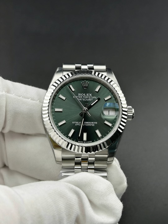 CLEANクリーン工場 ROLEXロレックスレディ デ イトジャスト278274   31mmグリーン文字盤 フル ーテッドベゼル ジュビリープレスレット 1:1精度