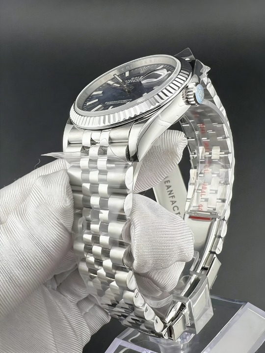 CLEANクリーン工場 ROLEXロレックスデイト ャスト126234 36mm ブルー文字盤 プラチナフル ーテッドベゼル ジュビリープレスレット 1:1精度