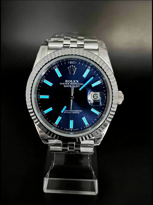 CLEANクリーン工場 ROLEXロレックスデイトジ ャスト126334  41mmブルー文字盤 フルーテッドベ ゼル  ジュビリープレスレット 1:1精度