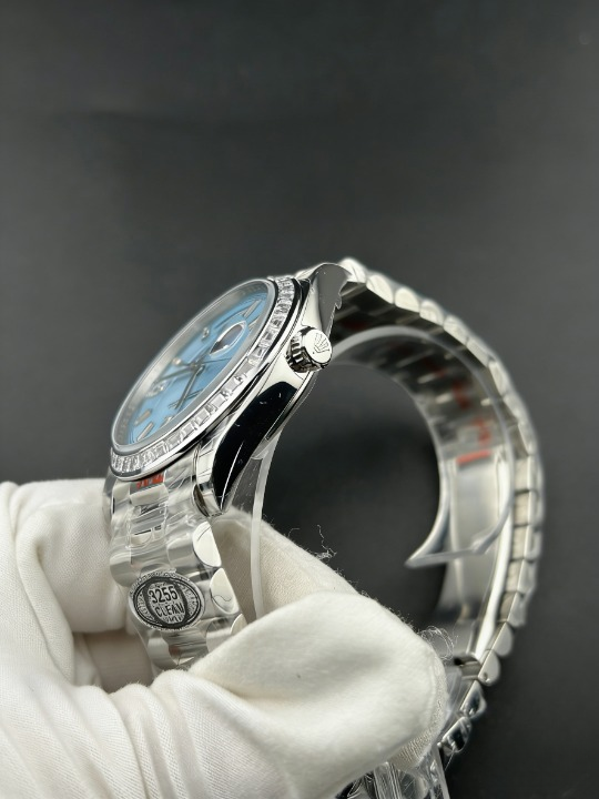 CLEANクリーン工場 ROLEXロレックスデイデイ ト 228396tbr 40mmダイヤ目盛り アイスブル 一文字盤 ダイヤモンドベゼル プレジデントプレス レット 1:1精度
