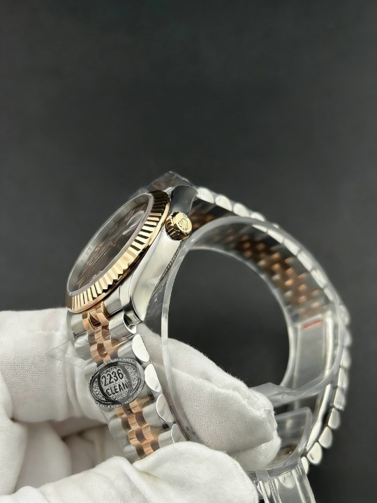 CLEANクリーン工場 ROLEXロレックスレディデ イトジャスト コンピローズゴールド278271 31m mローマン目盛り チョコレート文字盤 フルーテッ ドベゼル ジュビリープレスレット 1:1精度