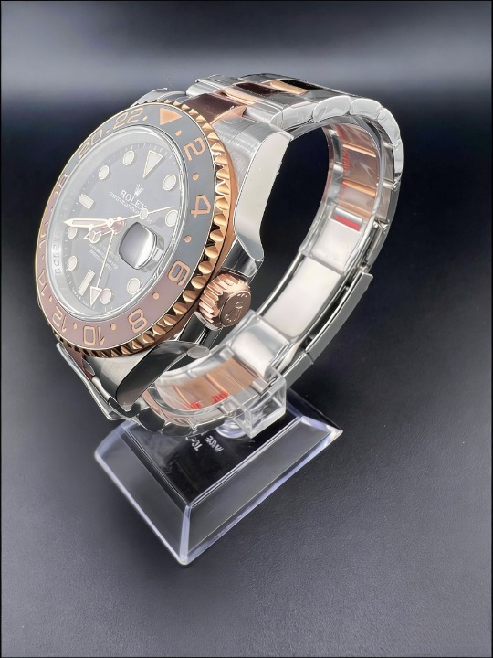 CLEANクリーン工場 ROLEXロレックスGMTマスス ター ll エバーローズゴールド40mm 126711CHNIR ブラック/ブラウン カフェオレベゼル ブラック文字 盤 1:1精度