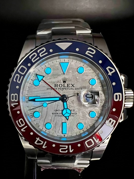 CLEANクリーン工場ROLEXロレックスGMTマスタ ー 1140mm126719BLROメテオライト 隕石文字盤 赤青ペプシベゼル 1:1精度