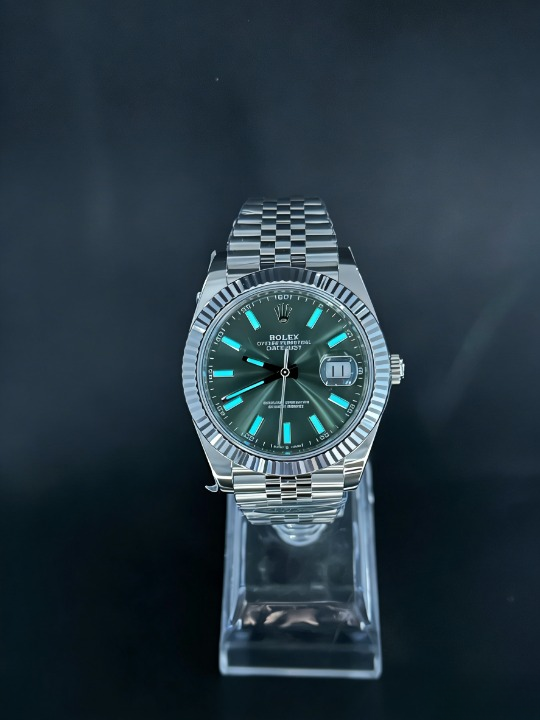 CLEANクリーン工場 ROLEXロレックスデイトジ ャスト126334 41mmグリーン文字盤 フルーテッド ベゼル ジュビリープレスレット 1:1精度