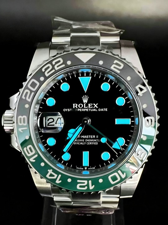 CLEANクリーン工場 ROLEXロレックスGMTマス 40mm 126720VTNR 左利き(スプライト) ター II  グリーン/ブラックベゼルブラック文字盤 1:1精度