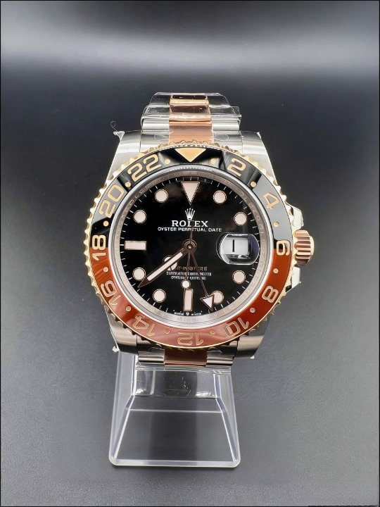 CLEANクリーン工場 ROLEXロレックスGMTマスス ター ll エバーローズゴールド40mm 126711CHNIR ブラック/ブラウン カフェオレベゼル ブラック文字 盤 1:1精度