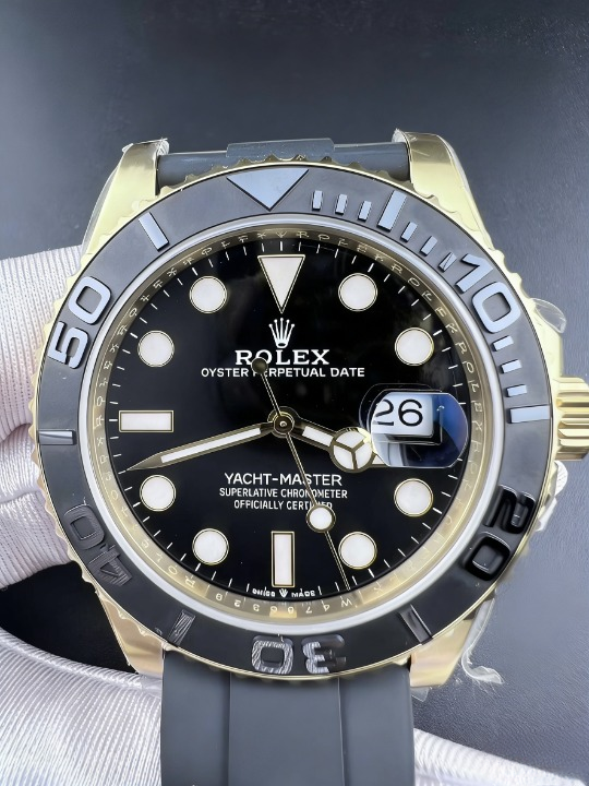 CLEANクリーン工場ROLEXロレックス ヨットマス  ター42 226658 イエローゴールド プラック文字 盤 ゴムプレスレット 1:1精度
