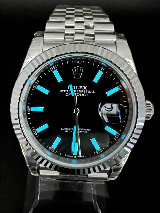 CLEANクリーン工場 ROLEXロレックスデイトジ  41mmブラック文字盤 ブルーテッド ャスト126334 ベゼル  ジュビリープレスレット 1:1精度