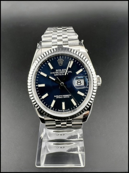 CLEANクリーン工場 ROLEXロレックスデイト ャスト126234 36mm ブルー文字盤 プラチナフル ーテッドベゼル ジュビリープレスレット 1:1精度