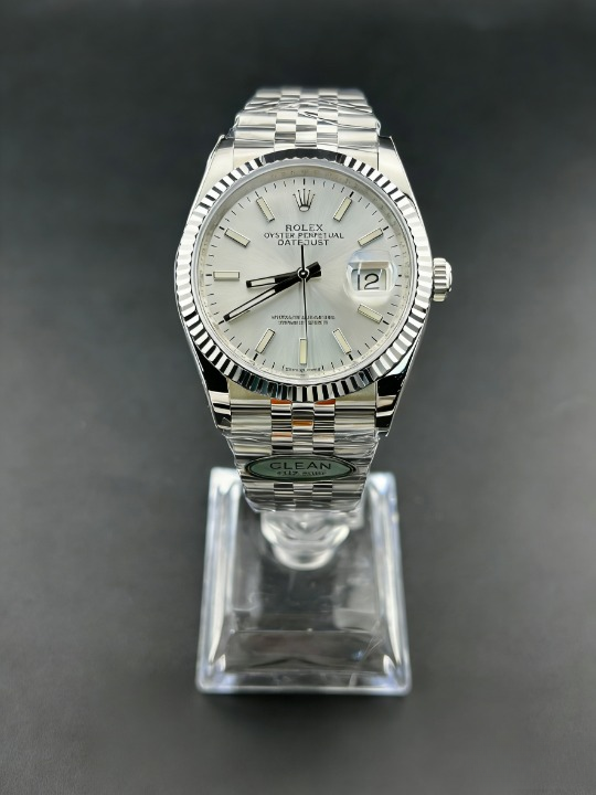  ROLEXロレックスデイトジ CLEANクリーン工場 ャスト126234 36mm シルバー文字盤 プラチナフ ルーテッドベゼル ジュビリープレスレット 1:1精 度