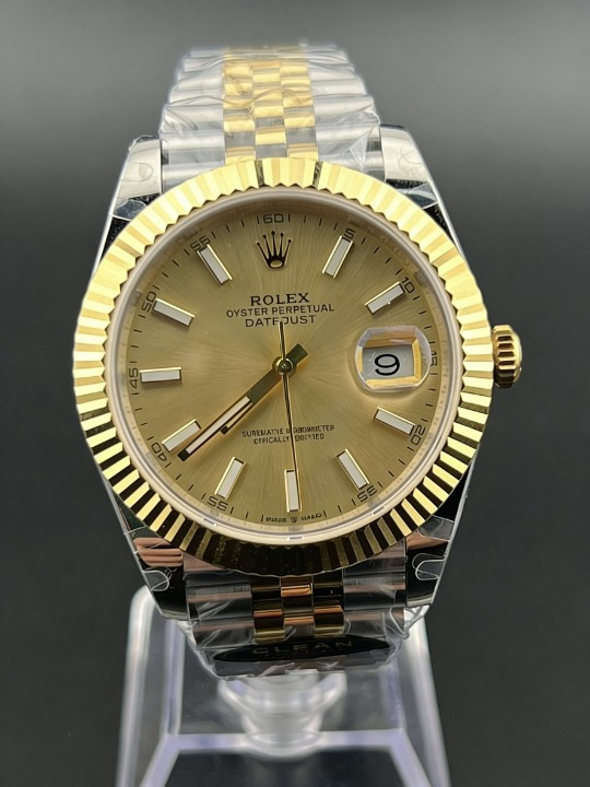 CLEANクリーン工場 ROLEXロレックスデイトジ ャスト コンビゴールド126333 41mmゴールド文 字盤 フルーテッドベゼル ジュビリープレスレット 1:1精度
