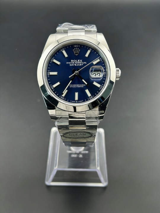 CLEANクリーン工場 ROLEXロレックスデイトジ ャスト126300 41mm  ブルー文字盤 ドーム型ベ ゼル オイスタープレスレット 1:1精度