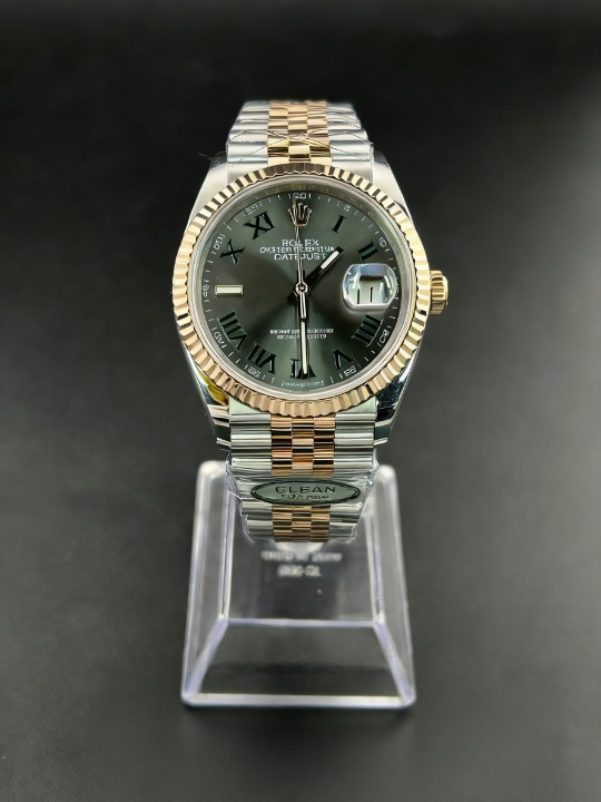 CLEANクリーン工場 ROLEXロレックスデイトジ ャスト126231 36mmコンビローズゴールド スレ ートローマ ウィンブルドンダイヤル ジュビリー プレスレット 1:1精度