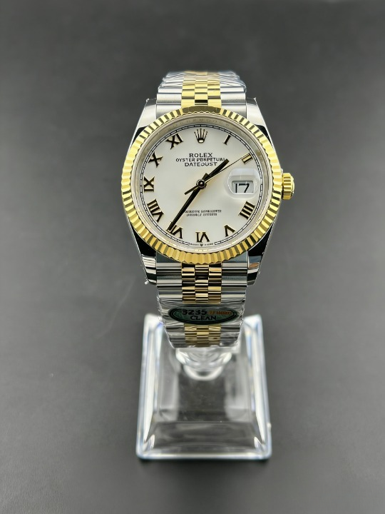 CLEANクリーン工場 ROLEXロレックスデイトジ ャスト126233 36mmコンビゴールド ホワイトダ イヤル ジュビリープレスレット 1:1精度