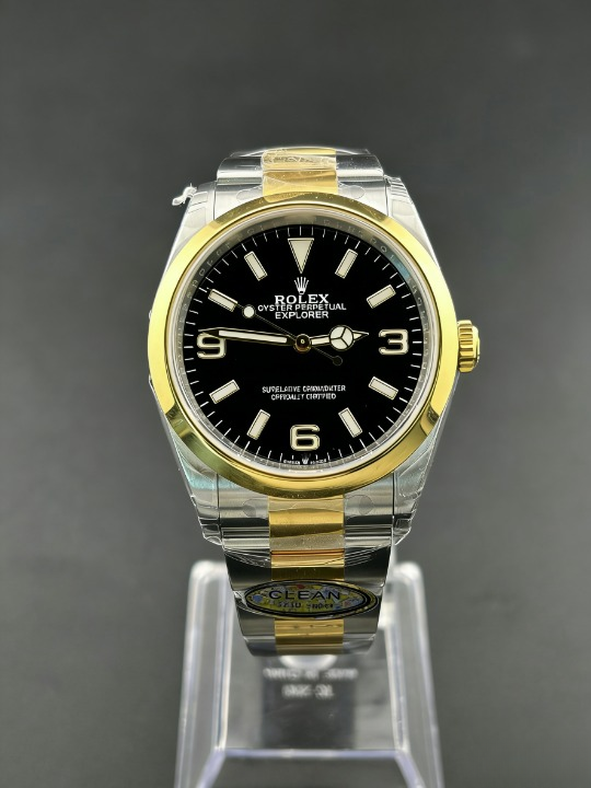 CLEANクリーン工場 ROLEXロレックス エクス プローラー1 124273コンビイエローゴールド 36mm ブラック オイスタースチール 1:1精度