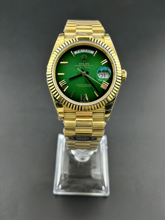 CLEANクリーン工場 ROLEXロレックスデイデイ ト イエローゴールド228238 40mm  グリーンオ ンブレ文字盤 フルーテッドベゼル プレジデントプ レスレット  1:1精度