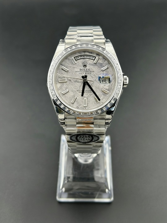 CLEANクリーン工場 ROLEXロレックスデイデイ ト 228396tbr 40mmダイヤ目盛り メテオライ ト文字盤 ダイヤモンドベゼル プレジデントプレス レット 1:1精度
