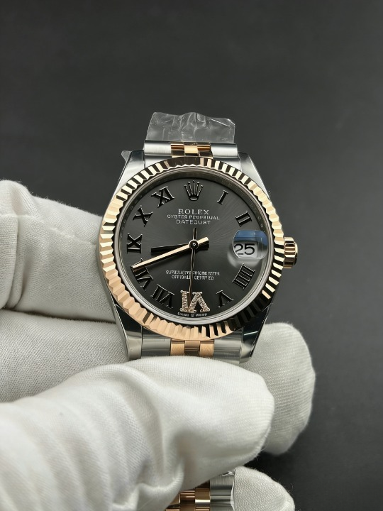 CLEANクリーン工場 ROLEXロレックス レディ ラデ イトジャスト コンビローズゴールド278271 31m mローマン目盛り グレー文字盤 フルーテッドベゼ ル ジュビリープレスレット 1:1精度