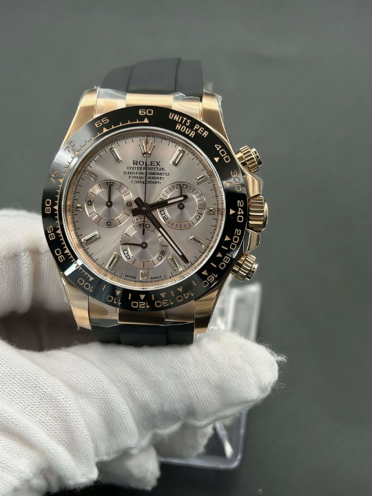 CLEANクリーン工場ROLEXロレックス デイトナ 116515LN エバーローズゴールド バゲットダイヤ モンド文字盤 ラバーベルト cal.4130 1:1精度