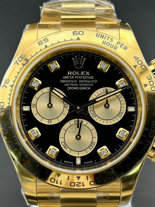 CLEANクリーン工場ROLEXロレックス デイトナ 126508 イエローゴールド ダイヤモンド目盛り フ ラック文字盤 cal.4131 1:1精度