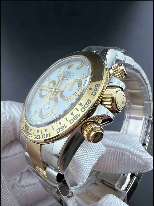 CLEANクリーン工場ROLEXロレックス デイトナ 116503 コンビイエローゴールド ホワイト文字盤 cal.4130 1:1精度