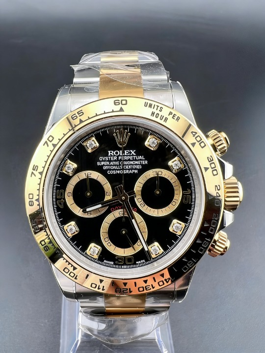 CLEANクリーン工場ROLEXロレックスデイトナ 116503 コンビゴールド ダイヤモンドインデック ス プラック文字盤 cal.4130 1:1精度