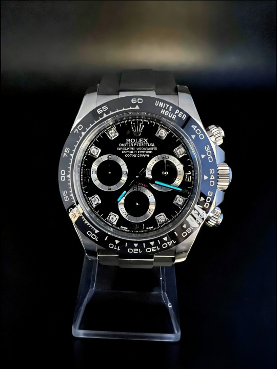 CLEANクリーン工場ROLEXロレックス デイトナ 116519LNダイヤモンド入り ブラック文字盤 cal.4130 1:1精度