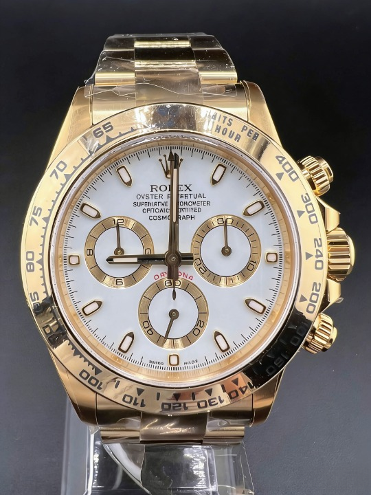 CLEANクリーン工場ROLEXロレックス デイトナ 116508 イエローゴールド ホワイト文字盤 cal.4130 1:1精度