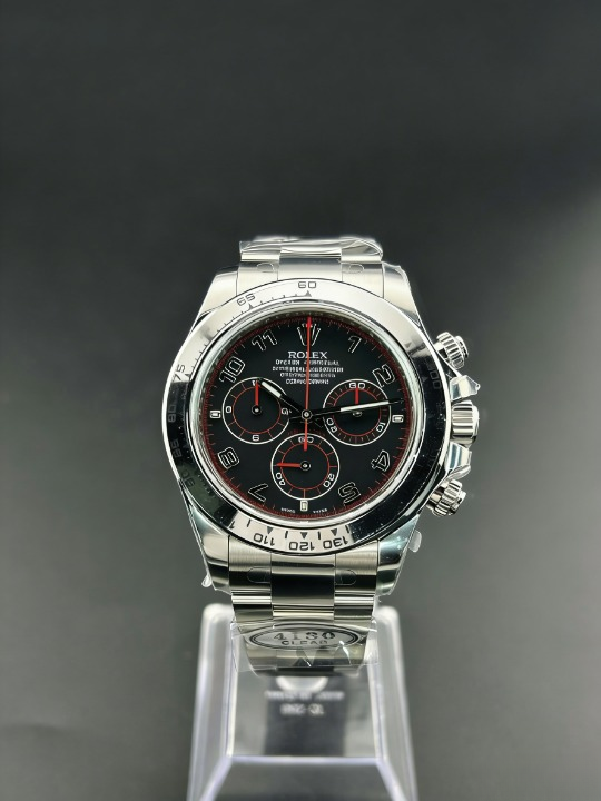 CLEANクリーン工場ROLEXロレックス デイトナ 116509赤針ブラック文字盤 ホワイトゴールド cal.4130 1:1精度