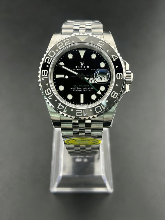 CLEANクリーン工場 ROLEXロレックスGMTマス ター ll 126710GRNR 40mmブラック/グレーベゼ ル グリーン針 ジュビリー 1:1精度